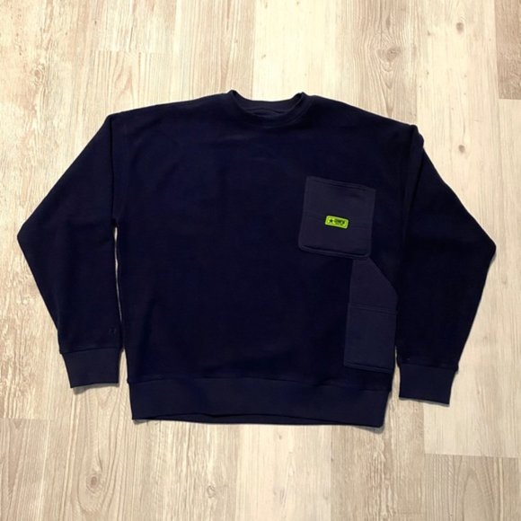 Converse Carpenter Crew Men’s Sweater Blue Pullover Size 10019956-A02 - Picture 3 of 7